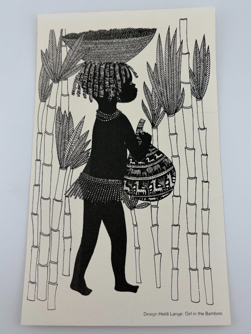 Girl In The Bamboo Heidi Lange Large Oversized Postcard African Girl Art